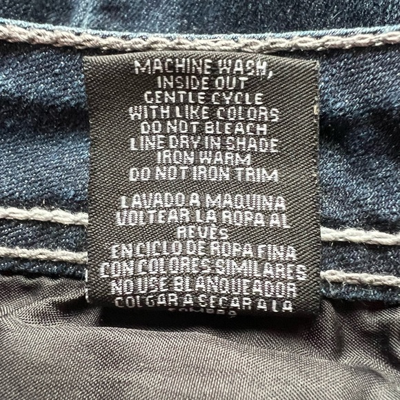 one 5 one Women's Boot Cut Jeans - Dark Blue gem stone decorations on pockets - Picture 10 of 10